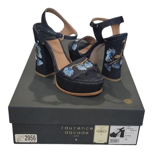 LAURENCE DACADE - PERLA SUNNYVALE JEANS SANDALS Sz 38 US 7.5 - Picture 9 of 10